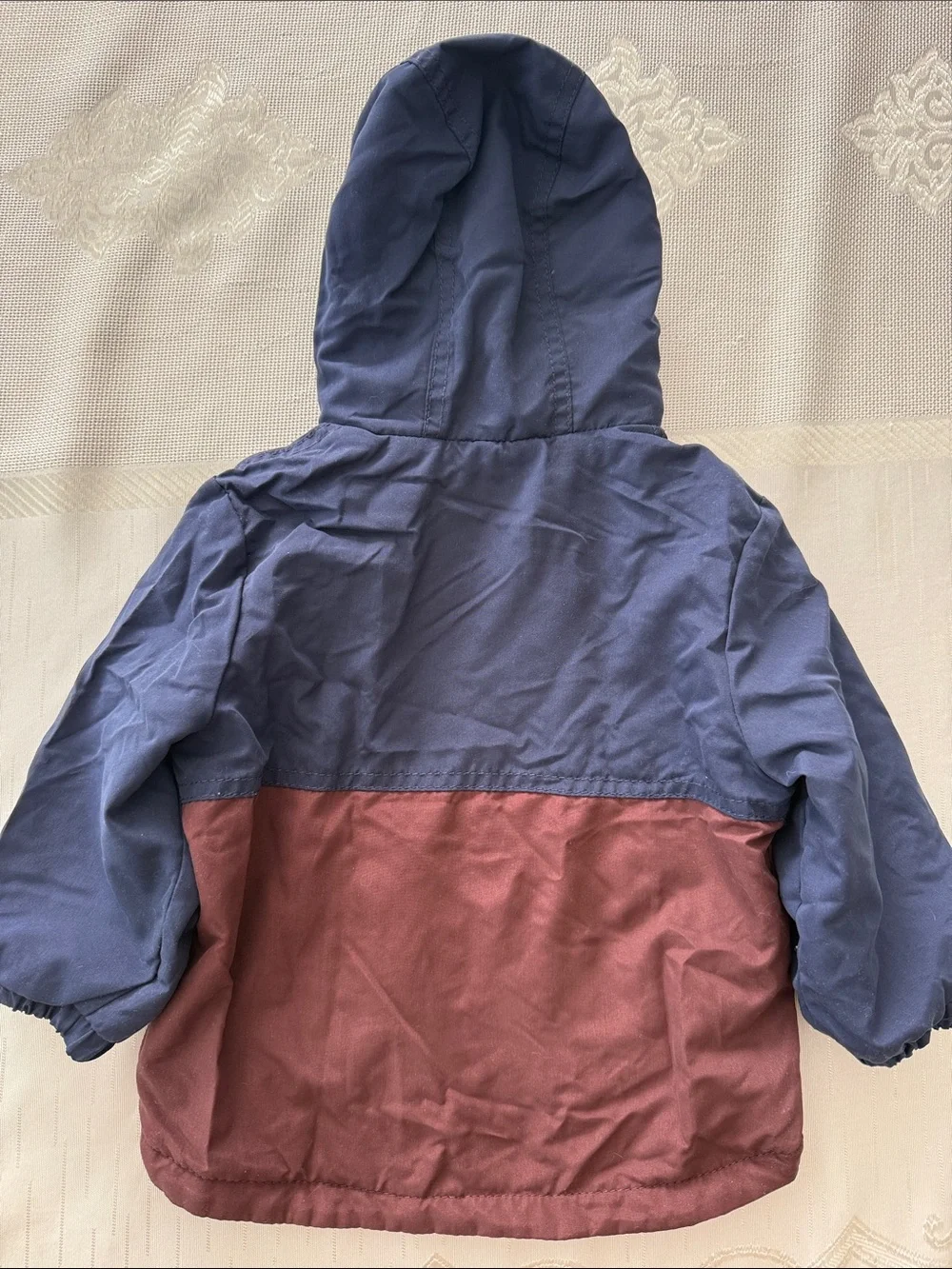 Carter's Two-Tone Hooded Raincoat - Navy and Burgundy